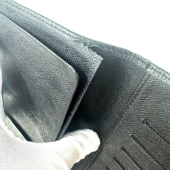 Louis Vuitton LV Taiga Leather Portefeuille Brazza Ardoise Men's Wallet Black - Picture 8 of 11